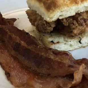 Chicken Biscuit and Bacon