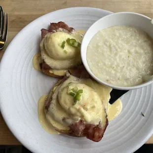 Eggs Benedict and Grits