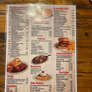 Menu rear