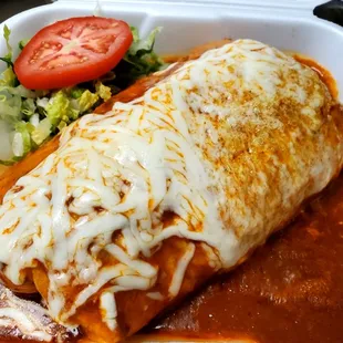 Wet Burrito Red Sauce. Also available in green and our house sauce the Mayito Sauce.