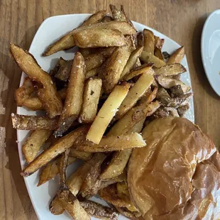 Chicken bacon Sandwich with fries