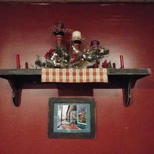 Decorated for the winter holidays in small-town style.