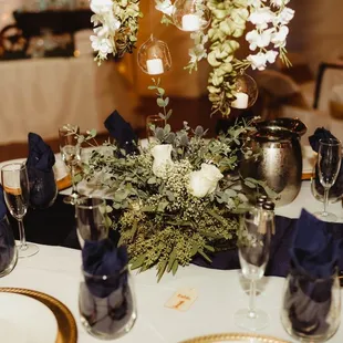 a table set for a wedding reception