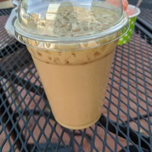 Lavendar latte! 12 oz. It was perfect and had the perfect amount of ice