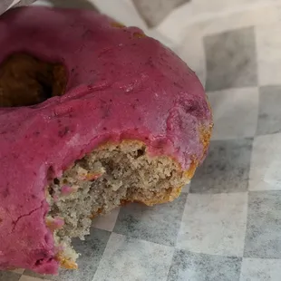Blue corn lavendar donut