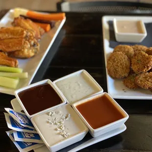 Pound of wings and fries pickles