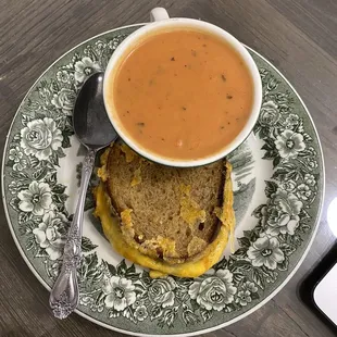 Tomato soup and grilled cheese