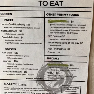 menu