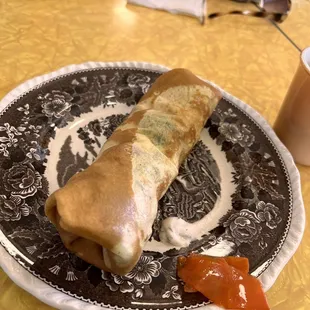 Lox and dill crepe- be sure to eat the pickled carrots on the side!