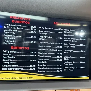 menu