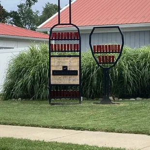 a wine rack and a wine glass rack
