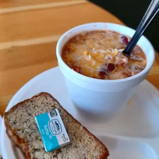 Chili was very good, just the right amount of spices.