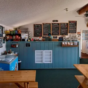 the inside of a restaurant