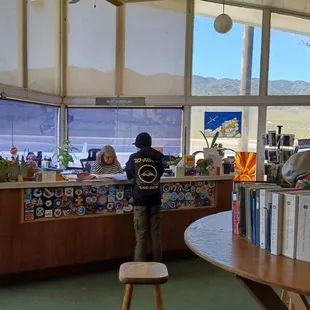 Glider port front desk next to cafe