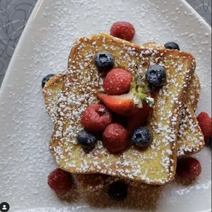 French toast with fresh seasonal berries!