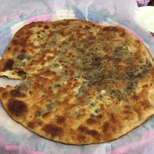 Qeema paratha. Sorry took a bite before we Rem to take pic