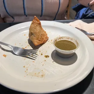 Samosa with sauce