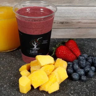 #12 Starburst smoothie made with mango, strawberry, blueberry  Yum Yum!