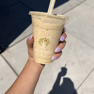 Orange-banana smoothie with protein added