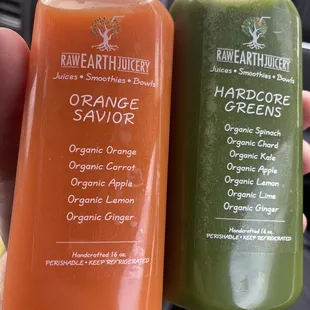 Orange Savior and Hardcore Greens