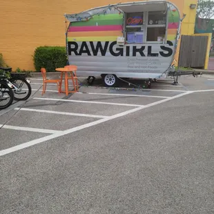 Easy to spot the trailer in the parking lot area