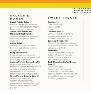 Nourish bowls, plant based nutrition, gluten-free, seed oil-free, refined-sugar free, sweet treats