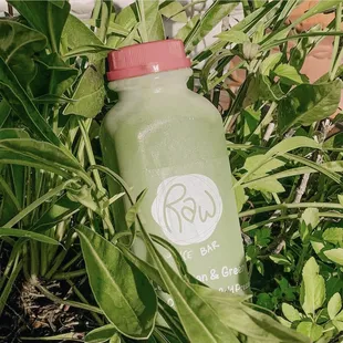 a bottle of raw juice