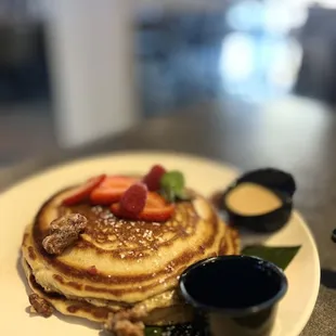 Side of pancakes  very fluffy