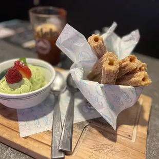 Dessert churros n ice cream