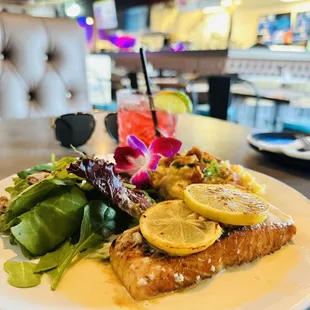 Alaskan Salmon in lemon-butter sauce