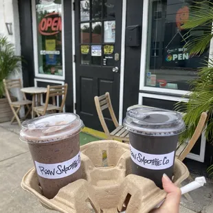 Noho PB and J Green Smoothie and  J. Coal Green Smoothie (plus Immunity boost)
