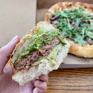 Avocado Truffle Burger &amp; Mushroom Truffle Pizza
