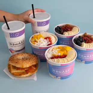 Eggs and Bacon Bagel Sandwich