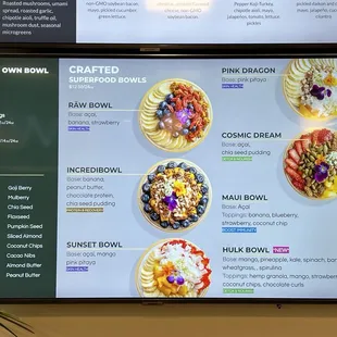 superfood bowl menu !