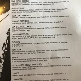 menu