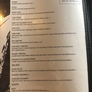 menu
