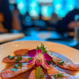 Yellowtail plate. I can't have spicy, so this is without jalapeño and chili oil. I added the cilantro