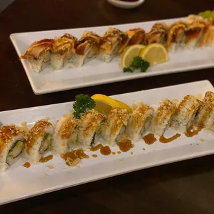 Spicy dragon roll &amp; tempura roll... perfection!