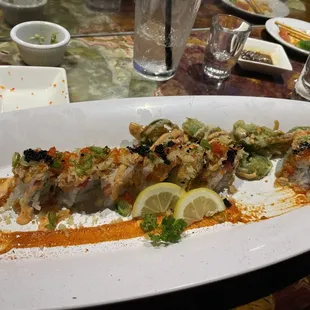 Some yummy roll with fried jalapeño