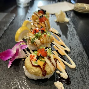 Spicy Tempura Scallop Nigiri