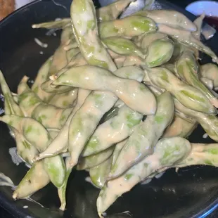 Spicy Garlic Edamame