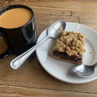 Chai latte and cherry pecan crumble bar