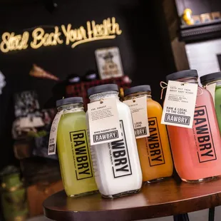 a variety of juices