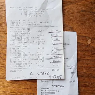 receipt and receipt