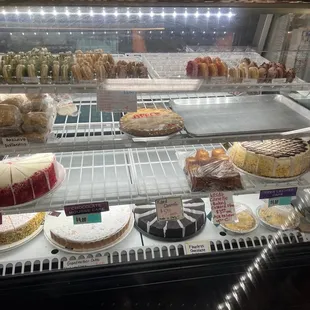 a variety of cakes