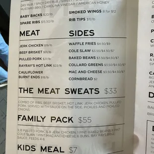 menu