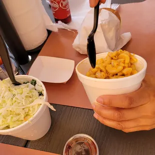 Coleslaw and MacNcheese