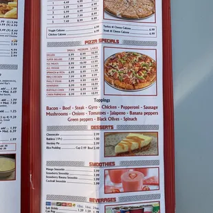 menu