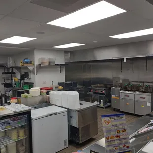 Partial view of the kitchen preparation area
