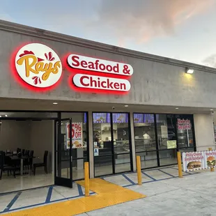 the front of the restaurant